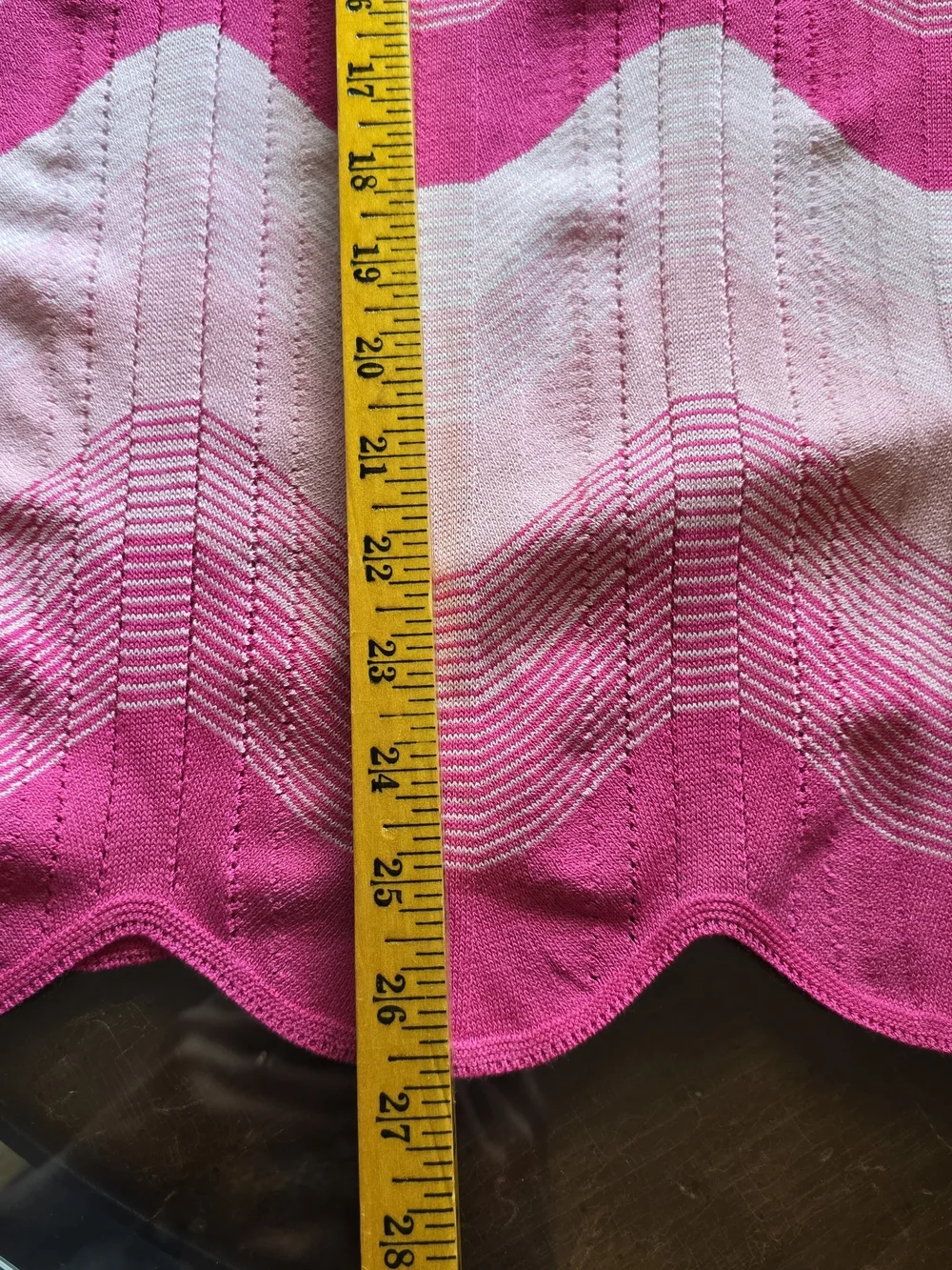 Ming Wang Pink Pointelle Chevron Knit Long-Sleeve Top Petite XL